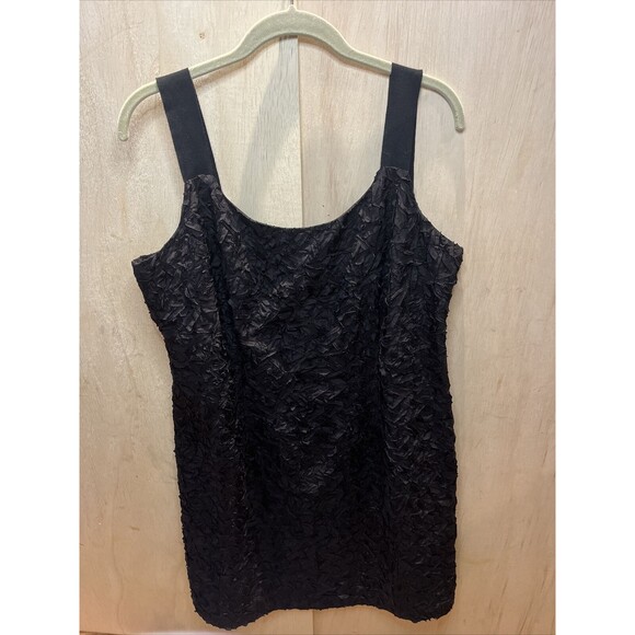 Eileen Fisher Dress Women's size 14 Black 100% Silk cocktail Knee Length - Picture 1 of 8